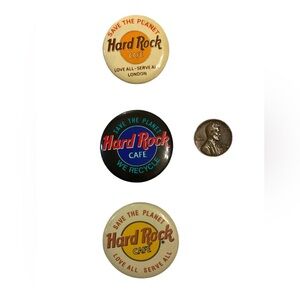 VINTAGE HARD ROCK CAFE  Pins from the 60’s  Set of 3